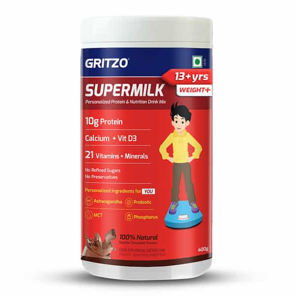 Gritzo Supermilk Weight+ (13+Y) | 10G Protein (Double Chocolate | 400G)