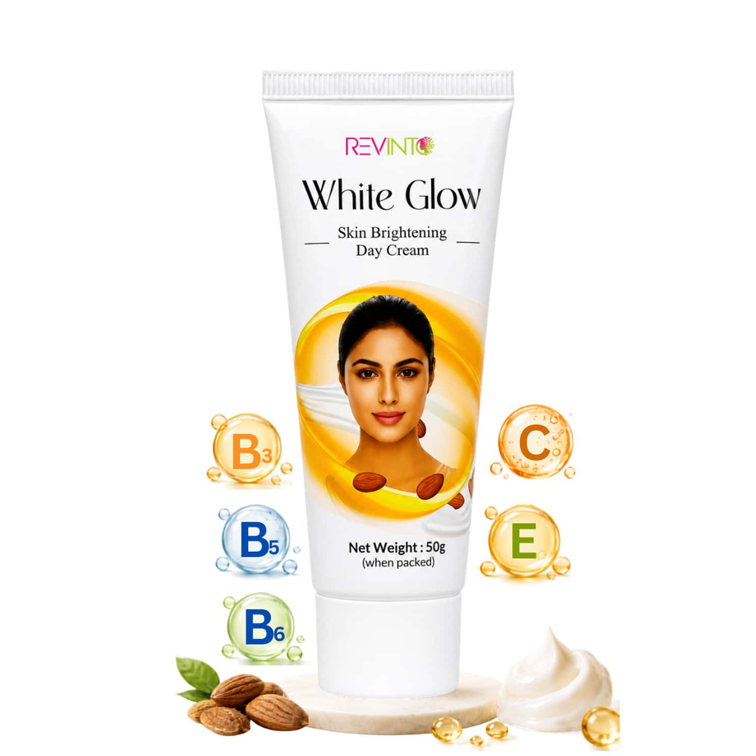 Revinto White Glow Cream | Skin Brightening Day Cream | 50gm