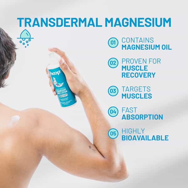 Hoop Magnesium Sleep Body Lotion - Relax Muscles Post Workout | Calm Sleep With Lavender (250Ml)