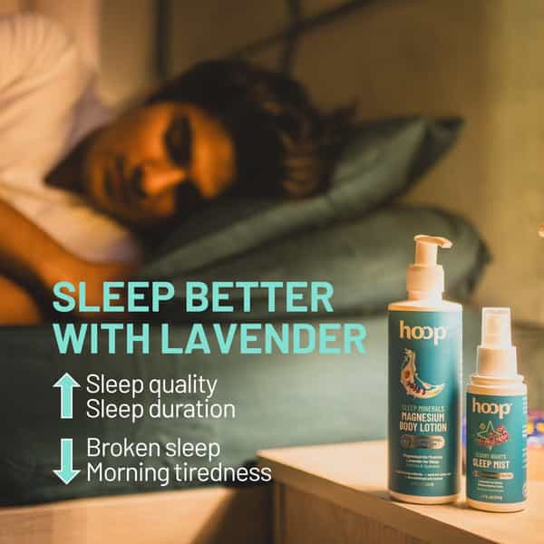 Hoop Magnesium Sleep Body Lotion - Relax Muscles Post Workout | Calm Sleep With Lavender (250Ml)