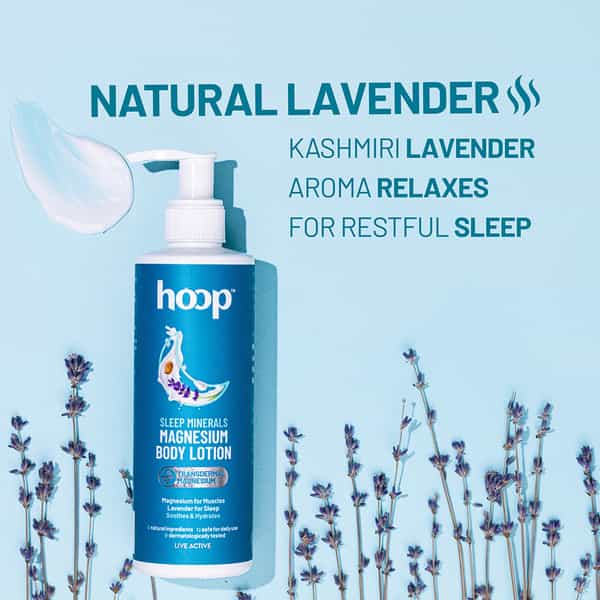 Hoop Magnesium Sleep Body Lotion - Relax Muscles Post Workout | Calm Sleep With Lavender (250Ml)