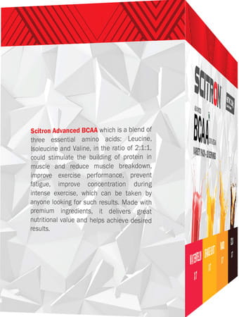Scitron Advanced Bcaa 100% Vegan 4 Flavour Variety Box|336 G, Watermelon, Mango, Cola, Orange Burst