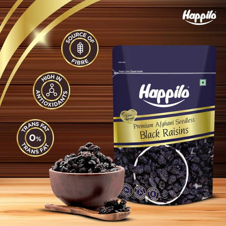 Happilo Premium Afghani Seedless Black Raisins 250g