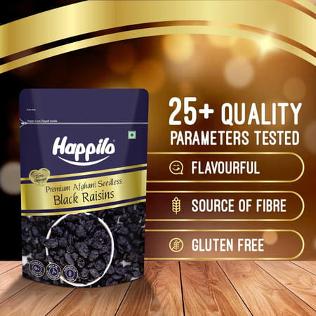 Happilo Premium Afghani Seedless Black Raisins 250g