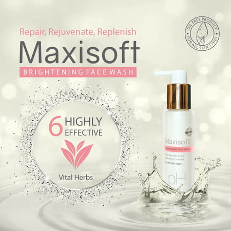 Maxisoft Brightening Face Wash | For All Skin Types | Bottle | 100 Ml