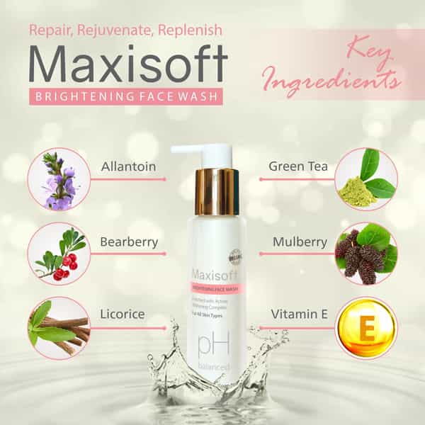 Maxisoft Brightening Face Wash | For All Skin Types | Bottle | 100 Ml