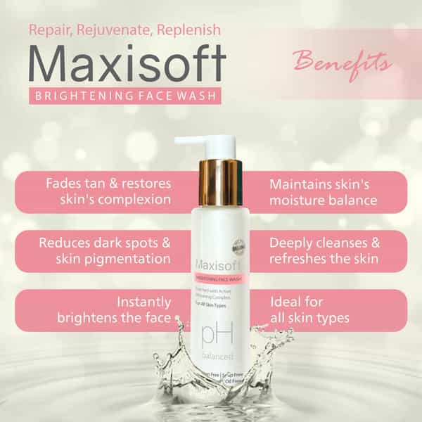 Maxisoft Brightening Face Wash | For All Skin Types | Bottle | 100 Ml