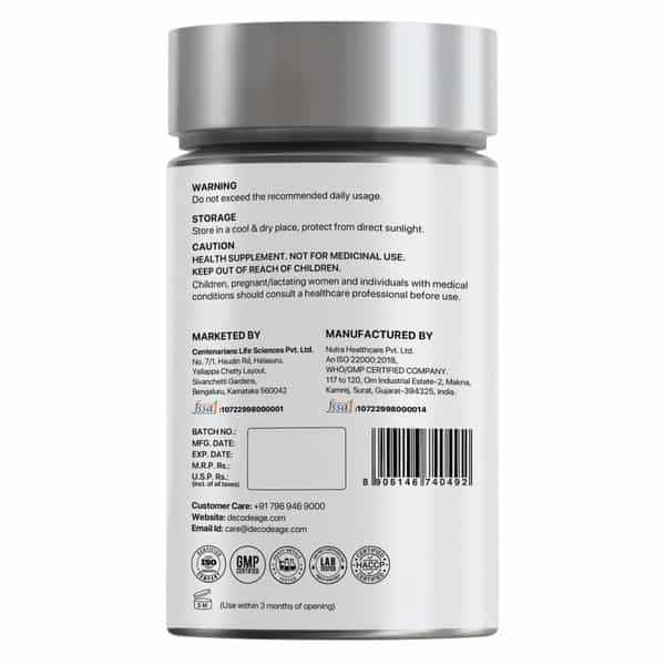 Decode Age Dake Supplement | Multivitamin | Vitamin D3 600 Iu K2 (Mk7) A & E | Veg - 30N