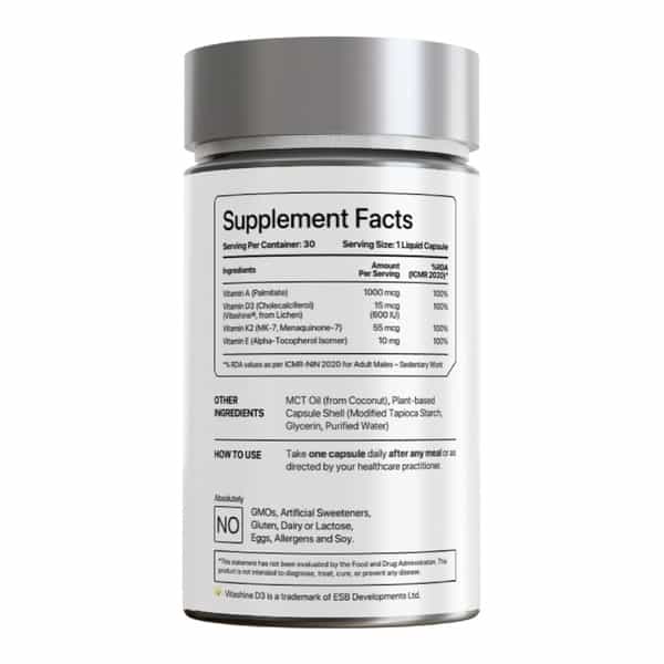 Decode Age Dake Supplement | Multivitamin | Vitamin D3 600 Iu K2 (Mk7) A & E | Veg - 30N