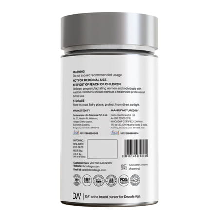 Decode Age Dake Supplement | Multivitamin | Vitamin D3 600 Iu K2 (Mk7) A & E | Veg - 30n