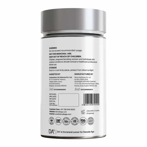 Decode Age Dake Supplement | Multivitamin | Vitamin D3 600 Iu K2 (Mk7) A & E | Veg - 30N