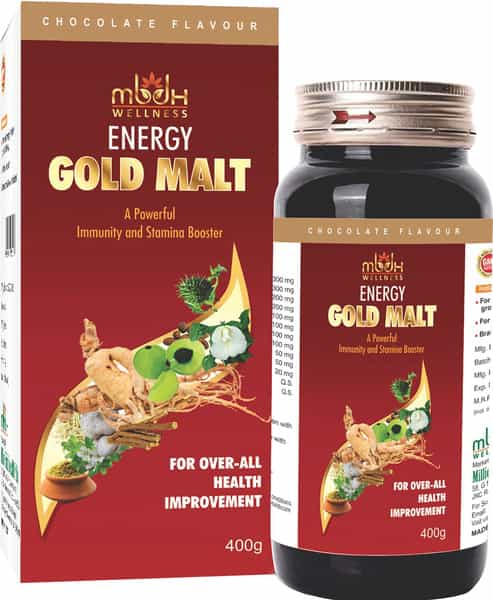 Mbdhwellness Energy Gold Malt-Herbal Immunity & Stamina Booster For All Ages-Chocolate Flavor 400Gm