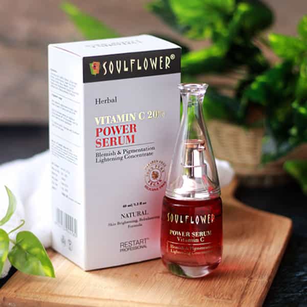 Soulflower Herbal Vitamin C 20% Power Serum- Blemish & Pigmentation Lightening Concentrate 40Ml