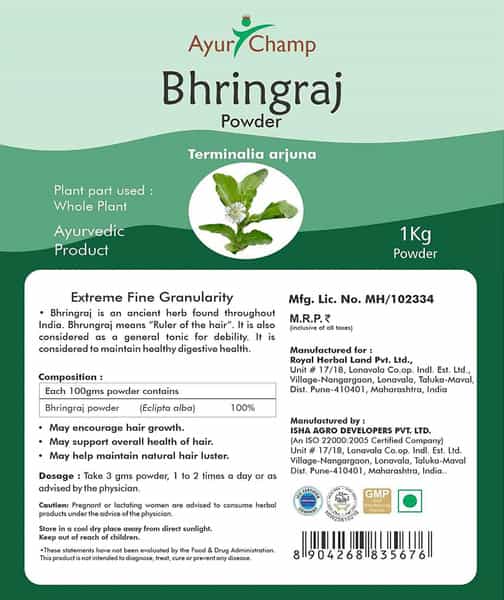 Ayur Champ - Pack Of 2 -Hair Growth Bhringraj Powder - 1 Kg