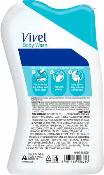 Vivel Mint And Cucumber Body Wash Bottle Of 200 Ml