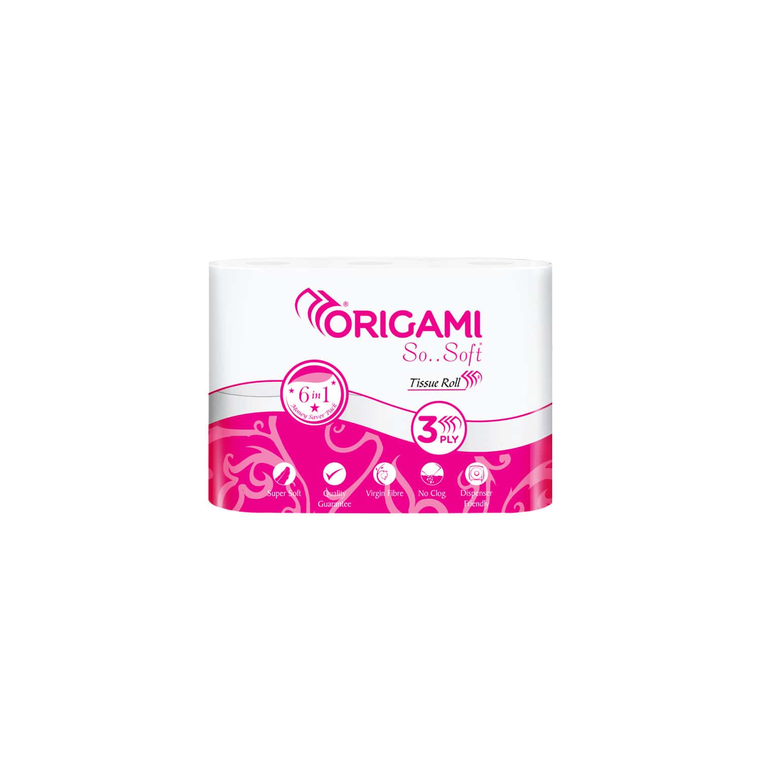Origami So..Soft Tissue Roll 3 Ply - 160 Pulls (6 X 1)
