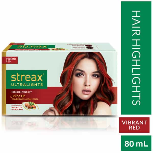 Streax Ultralights Highlighting Kit - Vibrant- Red (40Gm+40Ml)