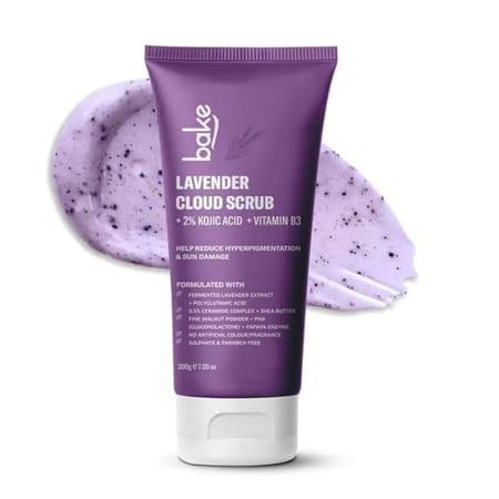 Bake 2% Kojic Lavender Body Scrub For Brightening & Tan Removal (200g)