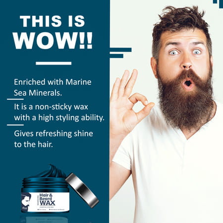 Qraa Men Hair And Beard Wax Black 100 Gm