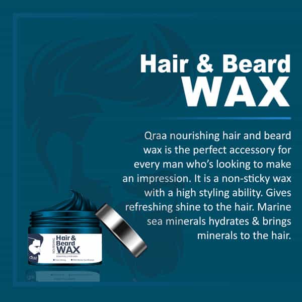 Qraa Men Hair And Beard Wax Black 100 Gm