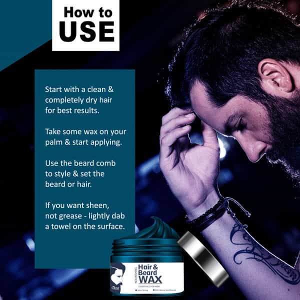 Qraa Men Hair And Beard Wax Black 100 Gm