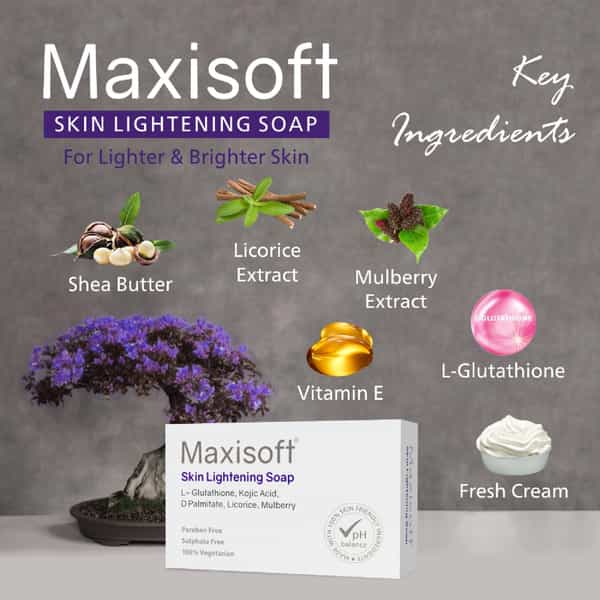 Maxisoft Skin Lightening Soap 100 Gm | Milk Cream & Shea Butter (Pack Of 2)