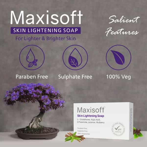 Maxisoft Skin Lightening Soap 100 Gm | Milk Cream & Shea Butter (Pack Of 2)