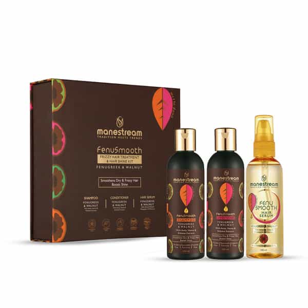 Manestream Fenusmooth Ayurvedic Hair Treatment Kit With Fenugreek And Walnut (300 Ml)