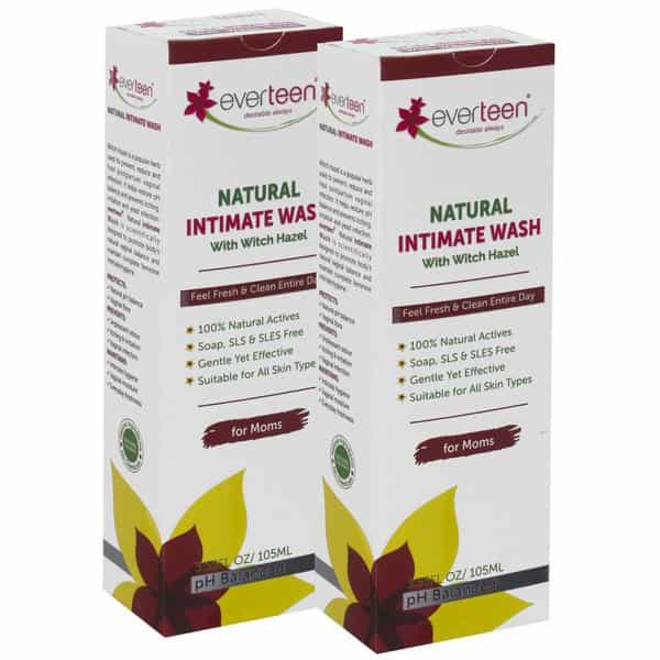 Everteen Witch Hazel Natural Intimate Wash For Intimate Hygiene In Moms 2 Packs (105Ml Each)