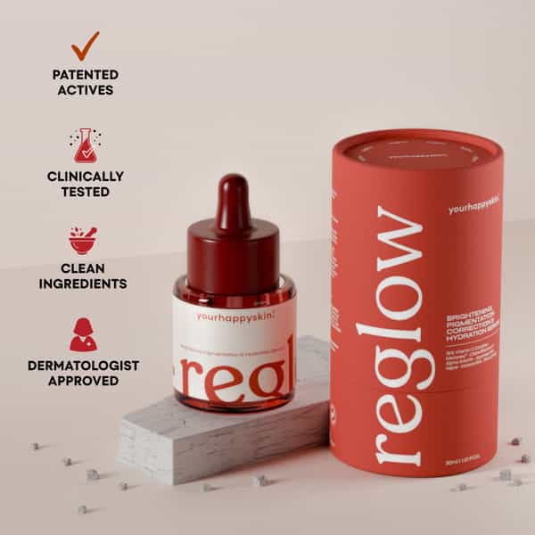 Yourhappyskin Reglow Face Serum | Brighter Skin Tone | Advanced Pigmentation Control - 30Ml