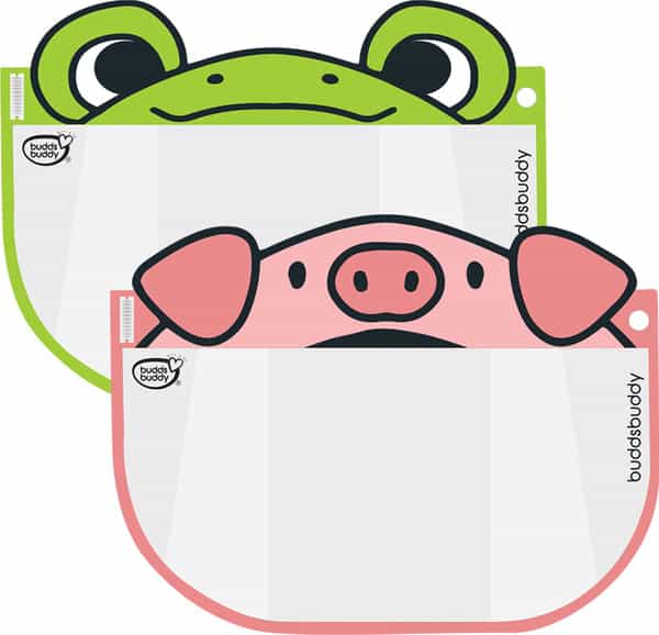 Buddsbuddy Combo Of 2 Kids Face Protective Mask With Cartoon Transparent - Multicolor