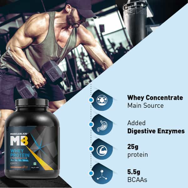 Muscleblaze 100% Whey Protein (Cookies & Cream | 2Kg) | 25G Protein | Premium Blend