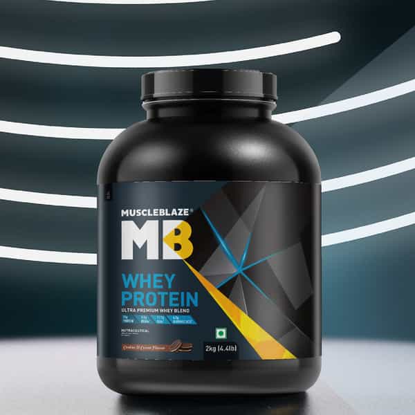 Muscleblaze 100% Whey Protein (Cookies & Cream | 2Kg) | 25G Protein | Premium Blend