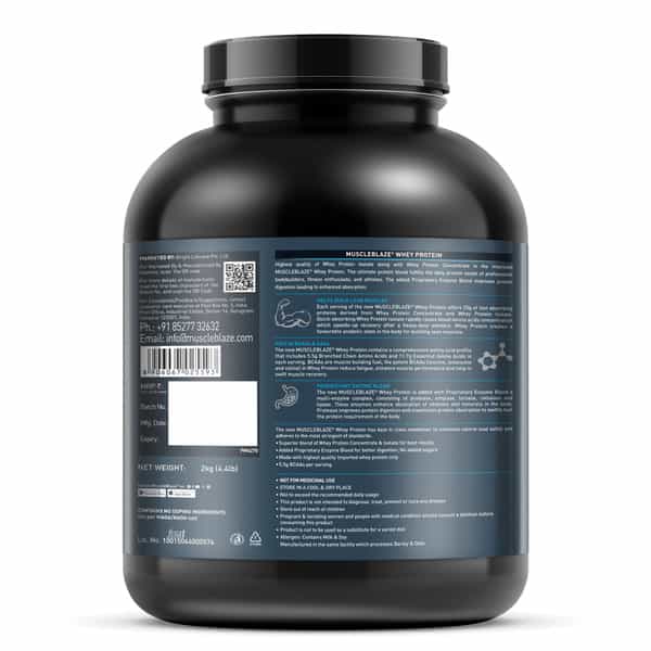 Muscleblaze 100% Whey Protein (Cookies & Cream | 2Kg) | 25G Protein | Premium Blend
