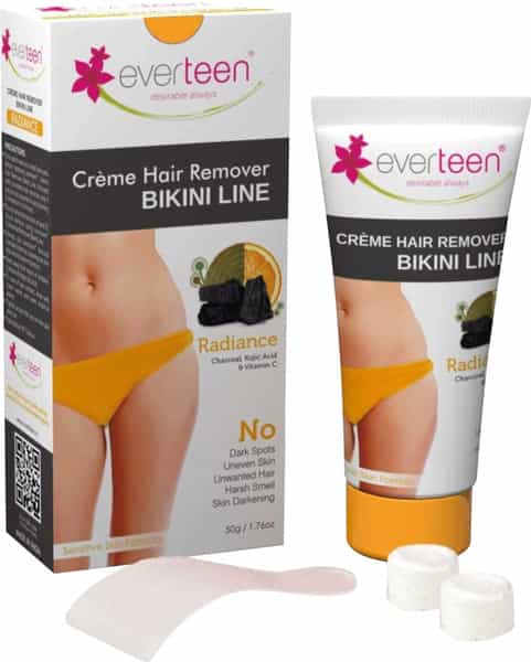 Everteen Silky Bikini Line Hair Remover Creme With Cranberry And Cucumber - 1 Pack- 50Gm