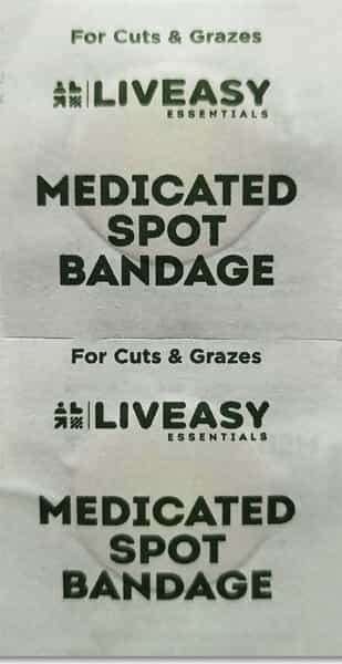 Liveasy Spot Bandages - Pack Of 100 - Medicated Bandages For Cuts & Grazes