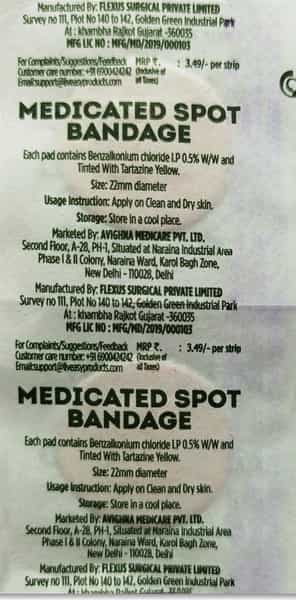 Liveasy Spot Bandages - Pack Of 100 - Medicated Bandages For Cuts & Grazes