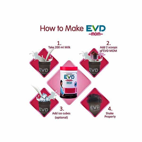 Evd Mom Protein Chocolate Maternal Nutrition Supplement Jar Of 400 G