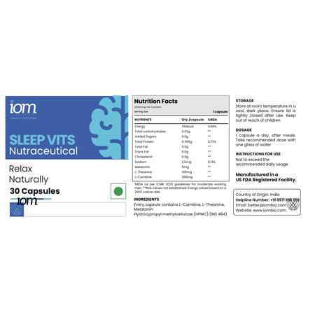 Iom Bioworks Sleep Easy Sleep Support Supplement For Adults | Combo Pack Of 3