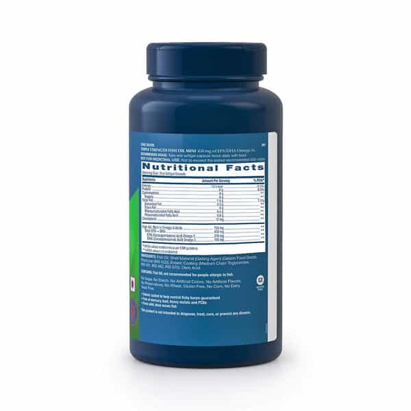 Gnc Triple Strength Fish Oil Mini Omega 3 Capsules For Men & Women | 900Mg Epa & Dha| 120 Softgels