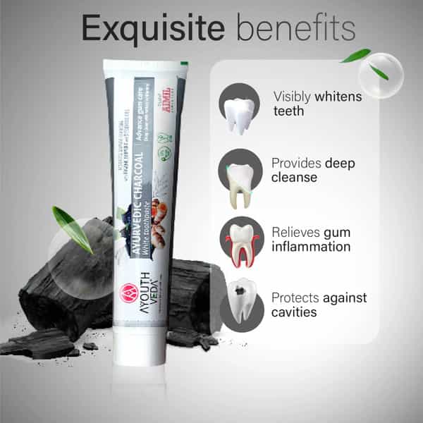 Ayouthveda Toothpaste Combo (Total Care 360 | Natural Whitening | Charcoal White) - 100G Each