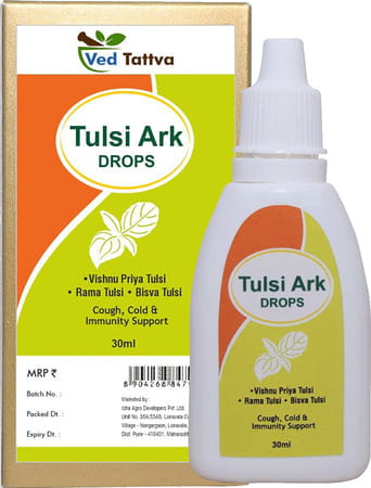 Ved Tattva Tulsi Ark 30ml | Panch Tulsi Ark Drops (Pack Of 4)