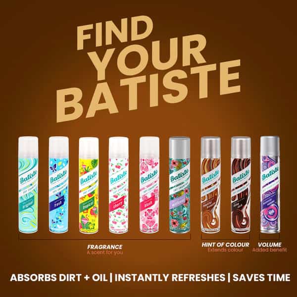 Batiste Instant Hair Refresh Dry Shampoo Plus With A Hint Of Colour Divine Dark - 200Ml