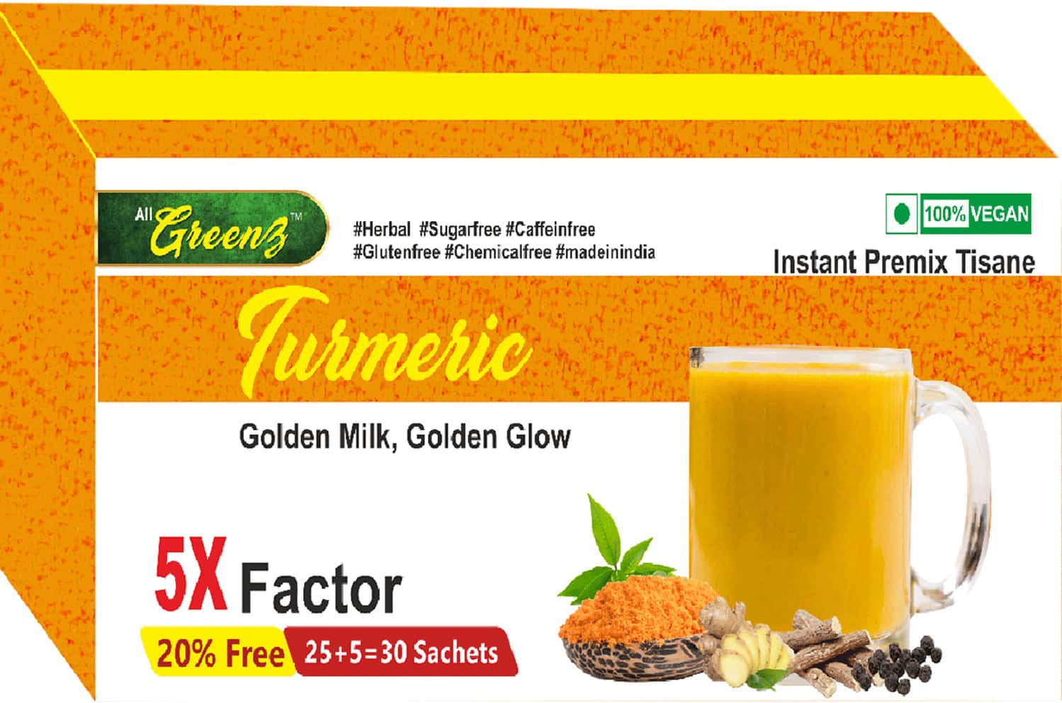 Smw'S Blood Purifier Golden Milk Detoxification & Immunity Greenz Turmeric - 30 Sachet