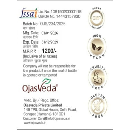 Ojasveda Triphala (1+2+3) Powder | Ayurvedic Herbal Supplement For Digestive System - 500G