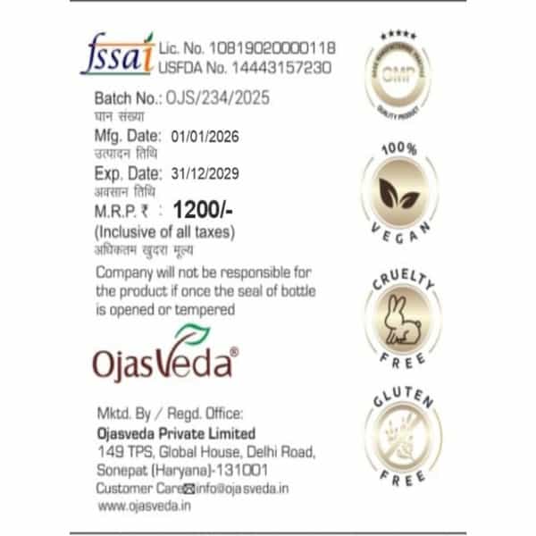 Ojasveda Triphala (1+2+3) Powder | Ayurvedic Herbal Supplement For Digestive System - 500G