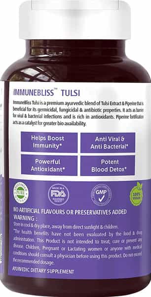 Bliss Welness Tulsi Tablet For Immunity Booster,Cough&Cold Care Supplement|Men& Women|60 Veg Tablets