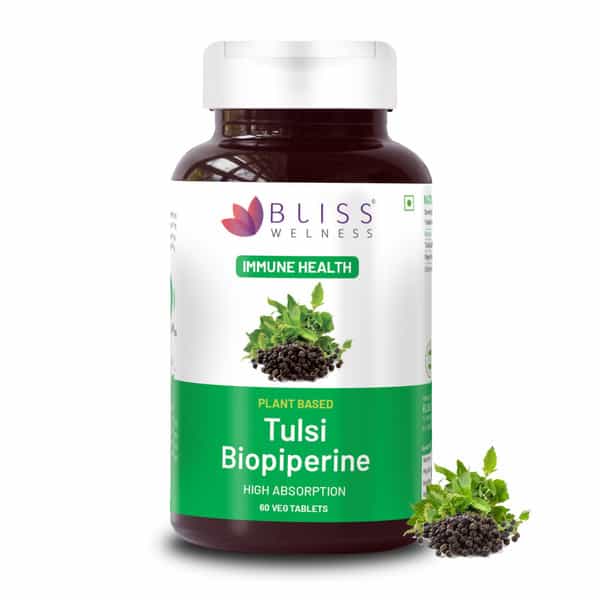 Bliss Welness Tulsi Tablet For Immunity Booster,Cough&Cold Care Supplement|Men& Women|60 Veg Tablets
