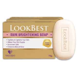 Healthbest Skin Brightening Soap With Kojic Acid | Glutathione | Arbutin & Vitamin C 75gm Pack Of 3