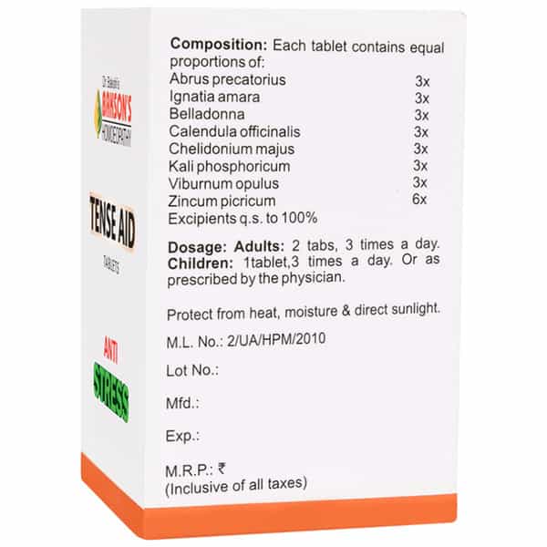 Dr Bakshi's Bakson Homoeopathy Tense Aid Tablet 75